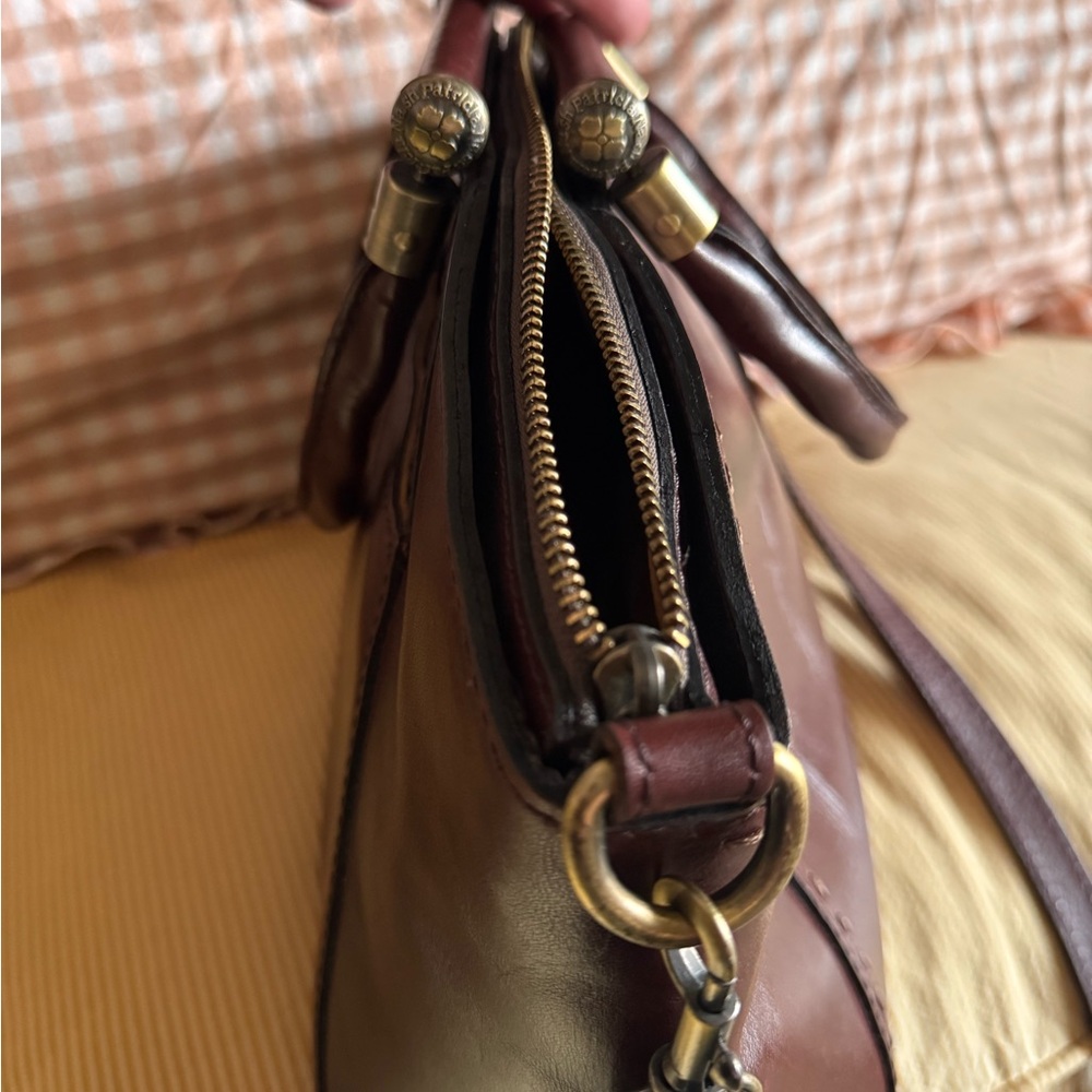 Patricia Nash Deep Burgundy Leather Satchel - Picture 5 of 7